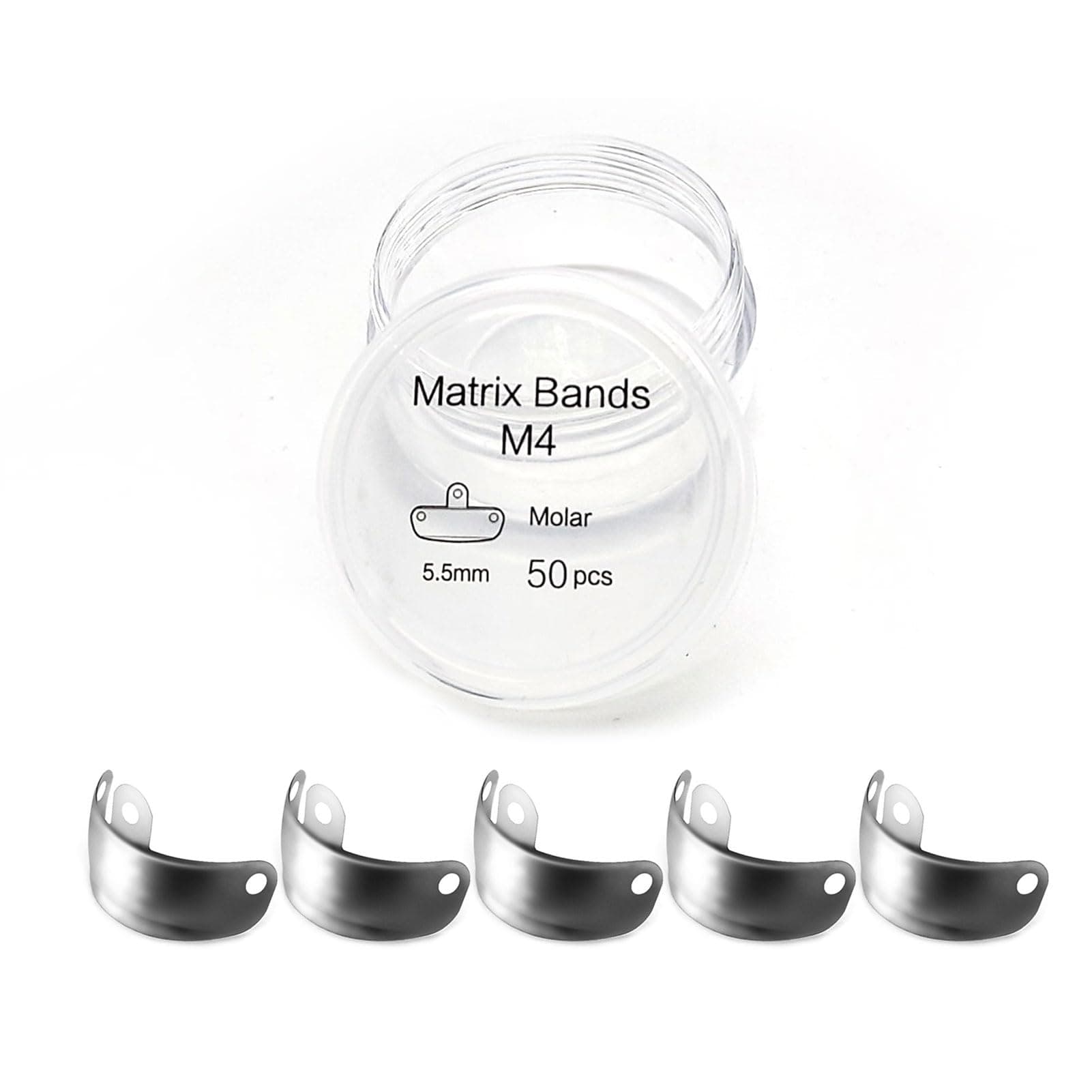 Dental Sectional Matrix System Dental Matrix Ring and Band Set, Dental Sectional Matrix Bands Ring, Dental Clip Clamp Ring, Matrix Bands for Dental Restorations.-5.5mm50pcs