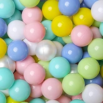 GOGOSO Ball Pit Balls for Toddlers Kids Plastic Balls for Ball-Pit Playpen Pool Baby Pastel Party Decor Fun Shaped Star Bulk 50 100 200 500 1000 Count