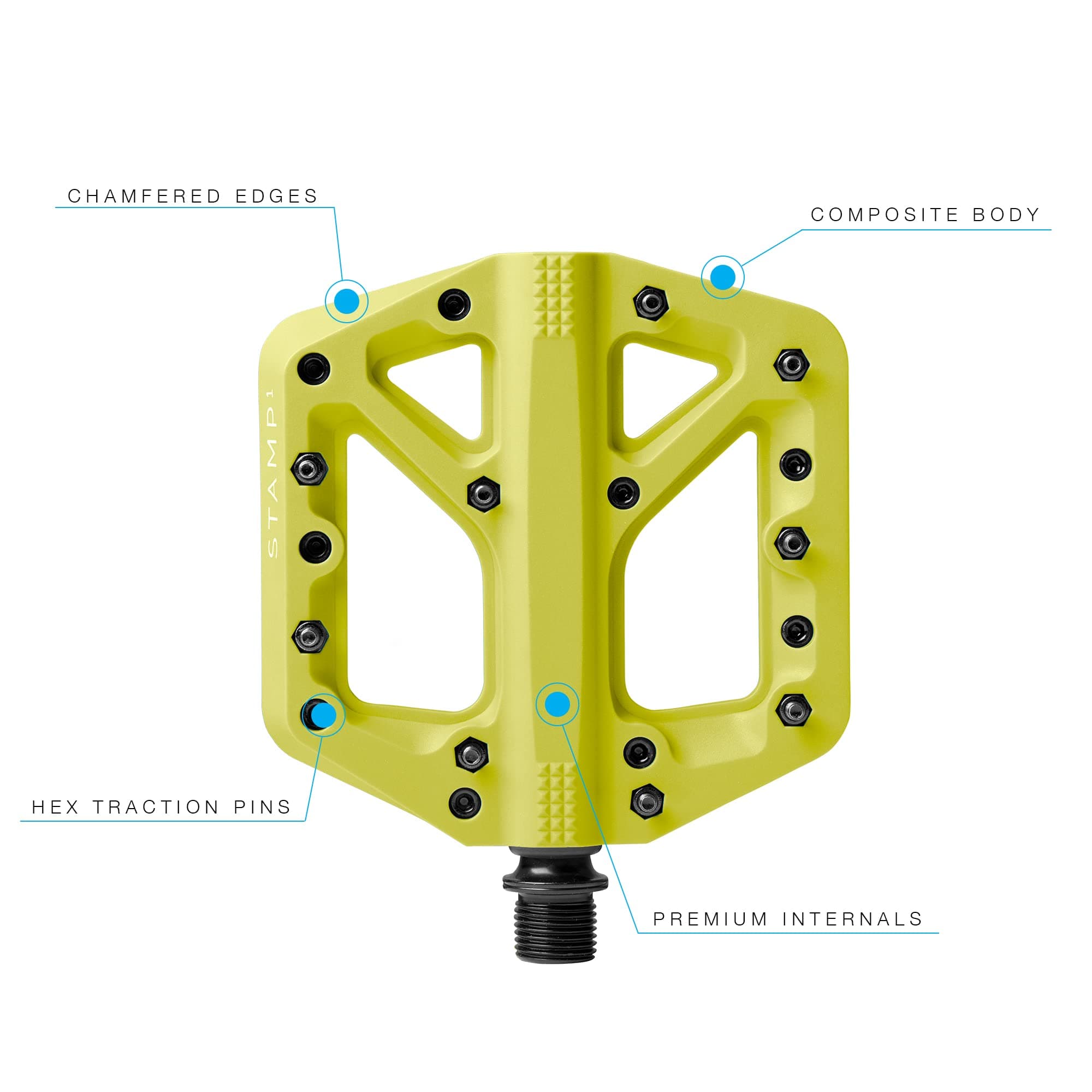 Crankbrothers Stamp Flat MTB Pedals - Size-Specific, Lightweight, Versatile, Durable Bike Pedals