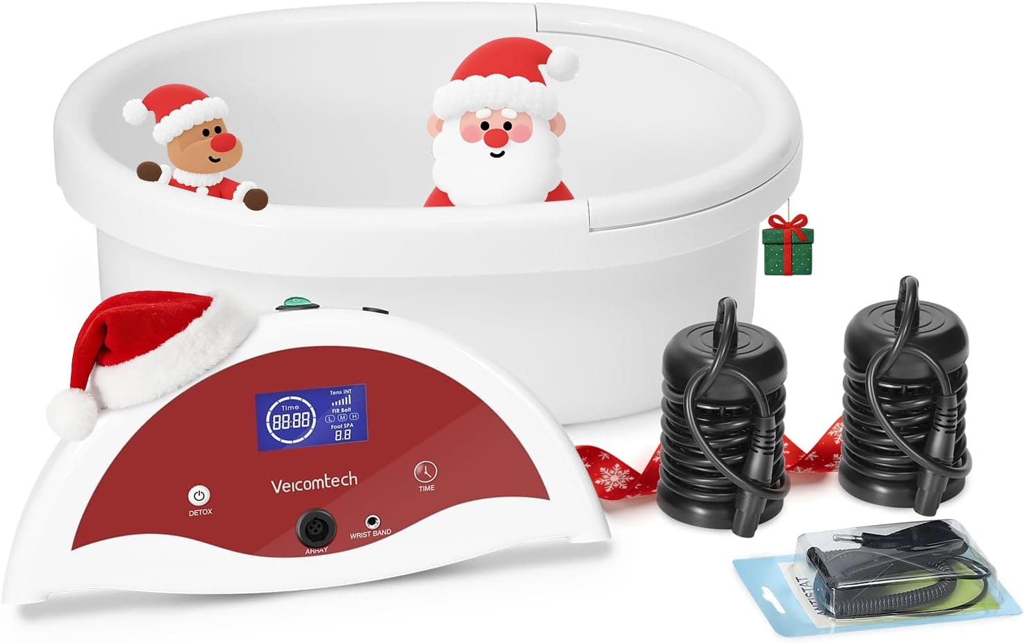 Ionic Foot Bath Detox Machine, Foot Detox Machine, Ionic Foot Spa Kit with 10 Ginger Tablets 2 Arrays 25 Tub Liners for Home use or Salon