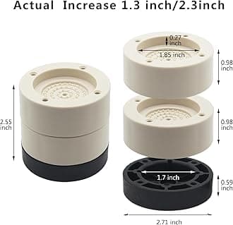 4 Sets Furniture Risers Bed Risers (Beige), 1 inch or 2 inch Adjustable Round Bed Lifts Risers for Table, Sofa, Couch, Desk, Chair Risers Supports Up to 1,300 lbs