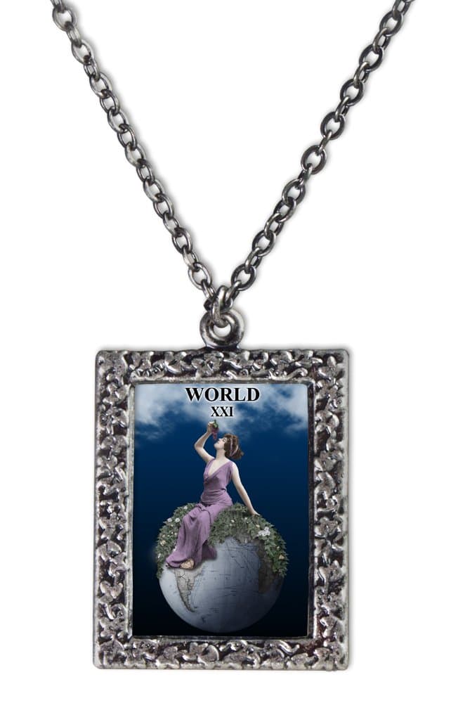 The World Tarot Card Necklace