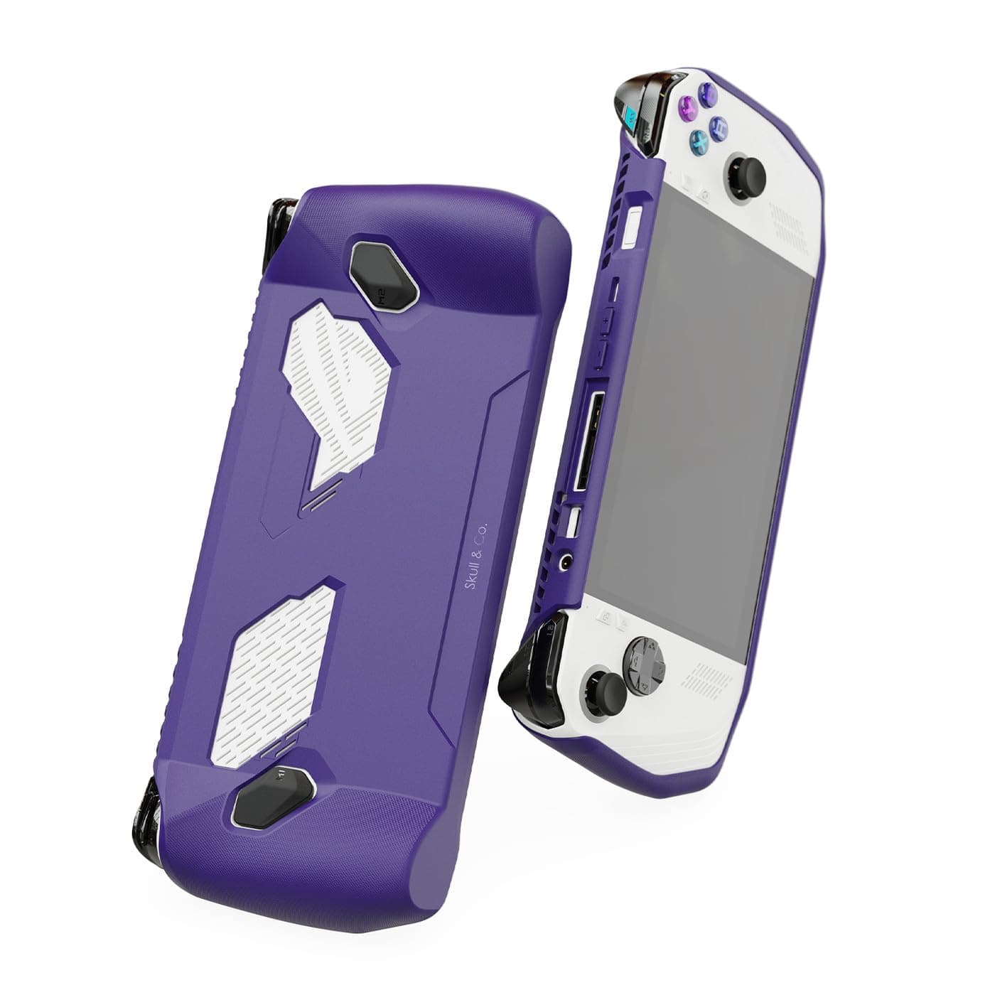 Skull & Co. GripCase Ally for ROG Ally: A Soft Protective Case with Textured Grips Full Protection and Stand, Shock-Absorption Non-Slip and Anti-Scratch Cover Design - Galactic Purple