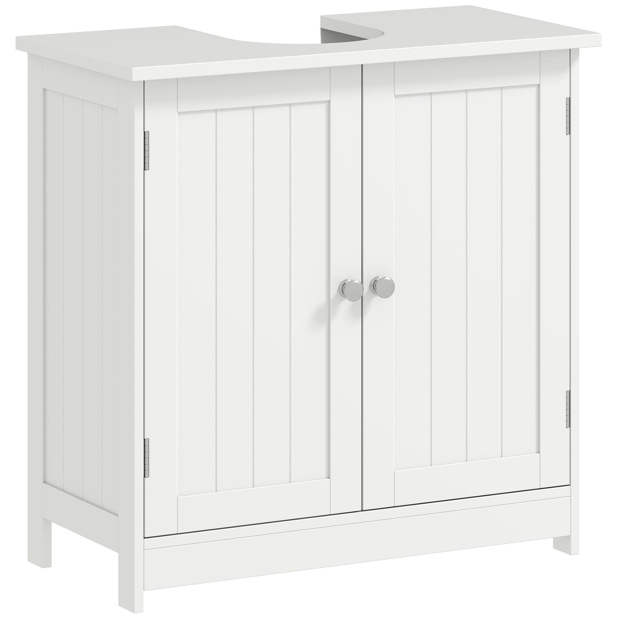 HOMCOM Under Sink Bathroom Storage Cabinet 2 Layers Vanity Unit Wooden - White