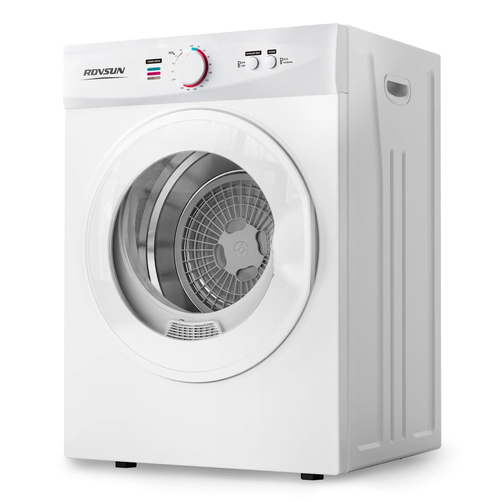 1.8 Cu.Ft Portable Clothes Dryer, Front Load Dryer Machine, Compact Laundry Dryer with Stainless Steel Tub for Apartment, Home, Dorm (Classic Knob Control)