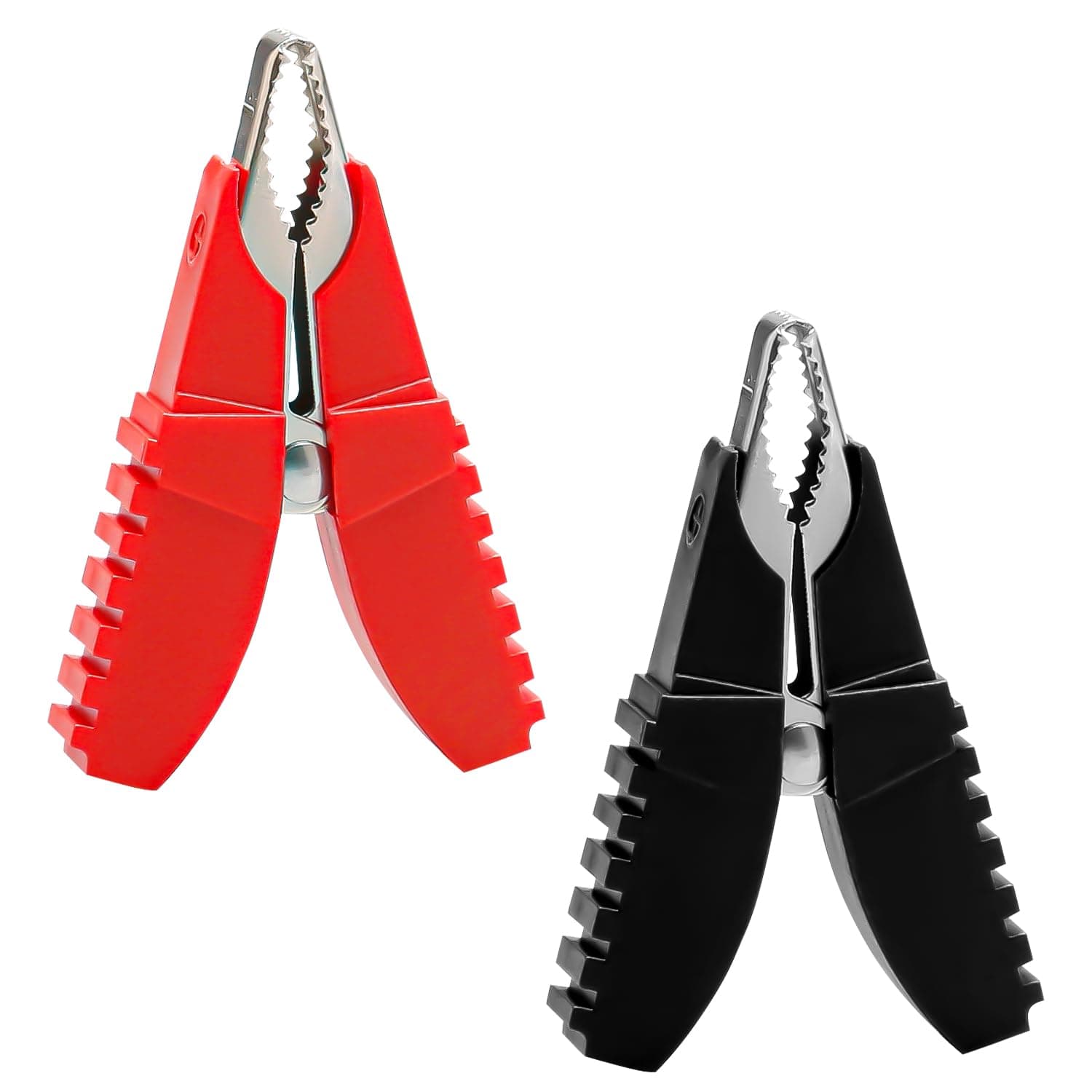 2Pcs Butterfly Type Alligator Clips,Durable Insulative Crocodile Clips,Full Protective Crocodile Clamps Tools for Electric Testing Car Auto Booster Cable Battery(Red and Black)