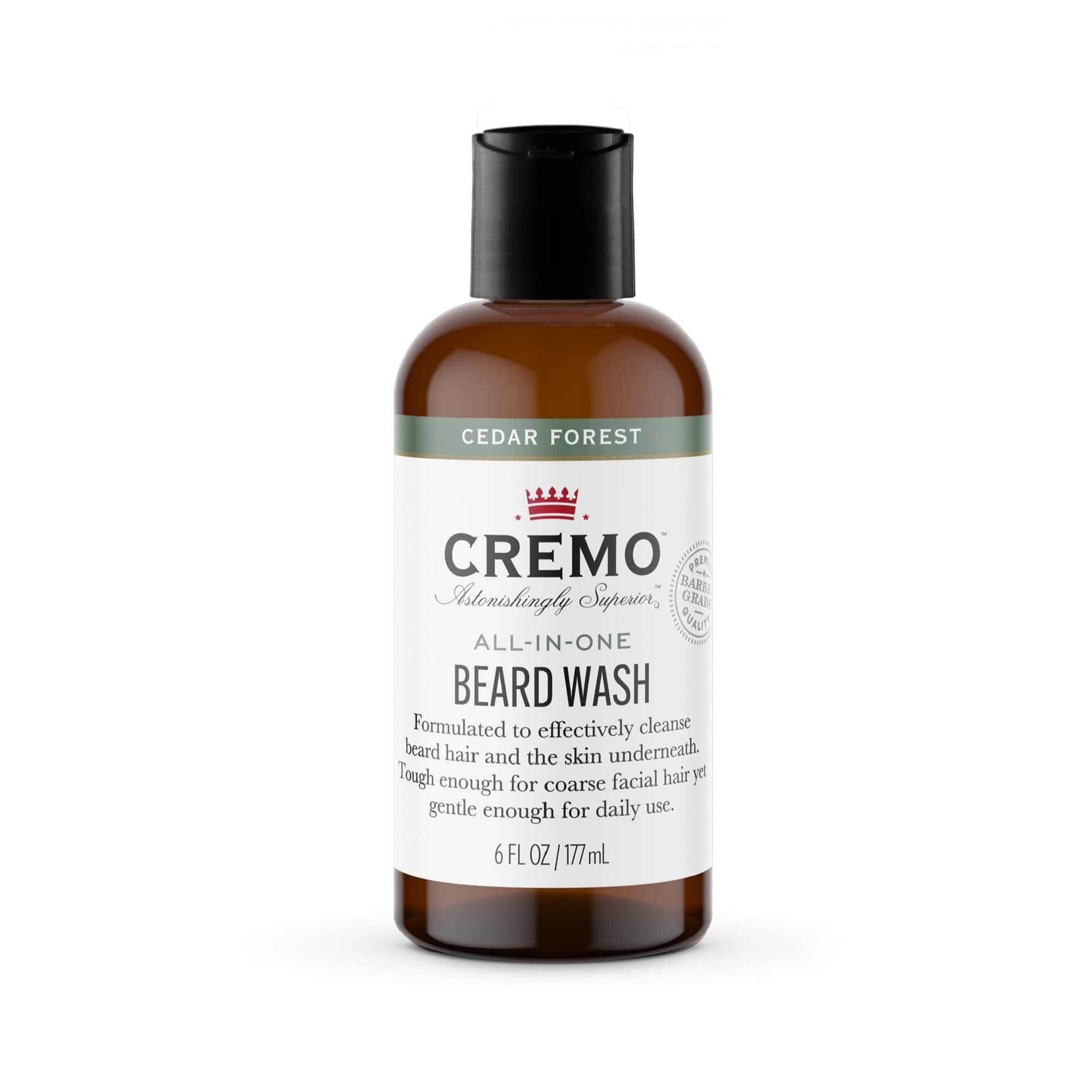 Cedar Forest All-In-One Beard and Face Wash, Specifically Designed To Clean Coarse Facial Hair, 6 Fluid Oz