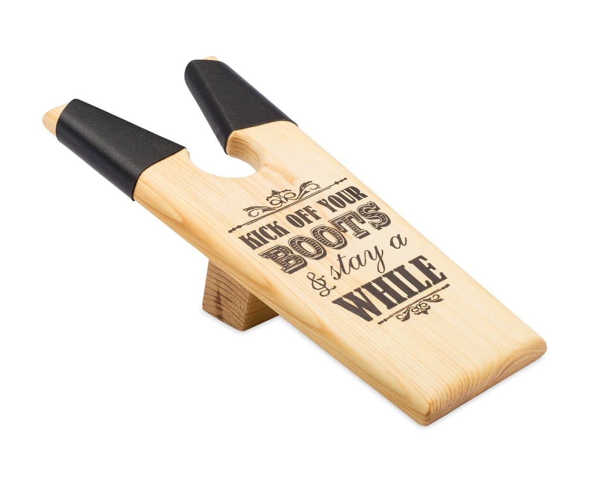 Wooden Pine Boot Jack, Boot and Shoe Puller with Travel Bag