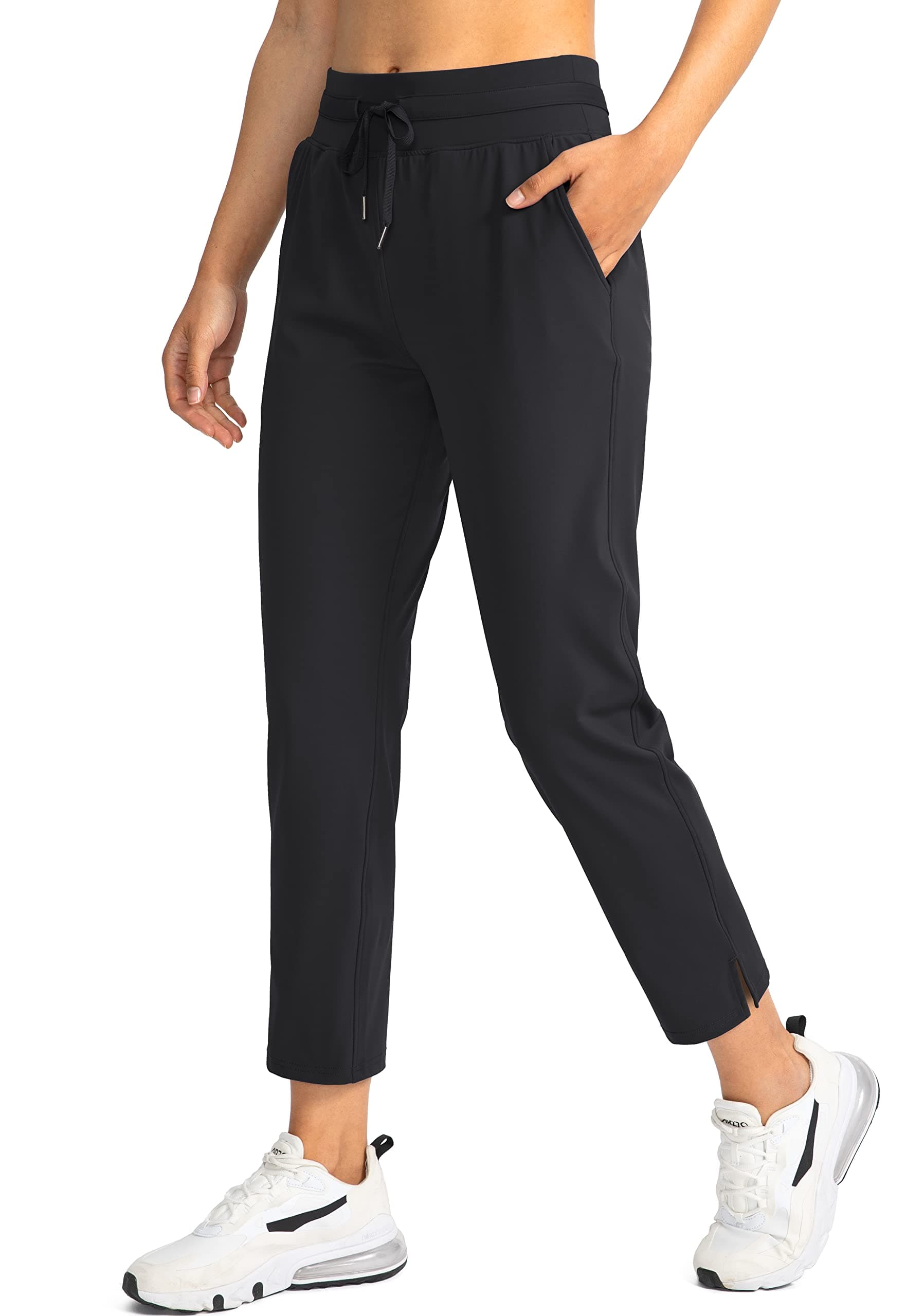 Soothfeel Women's Pants with 4 Pockets 7/8 Stretch High Waisted Sweatpants Travel Athletic Work Golf Pants for Women