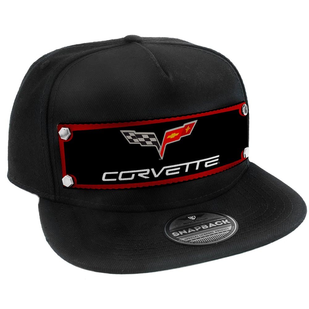 Buckle-Down Snapback Hat-C6 Corvette Logo Red/Black/Gray/White