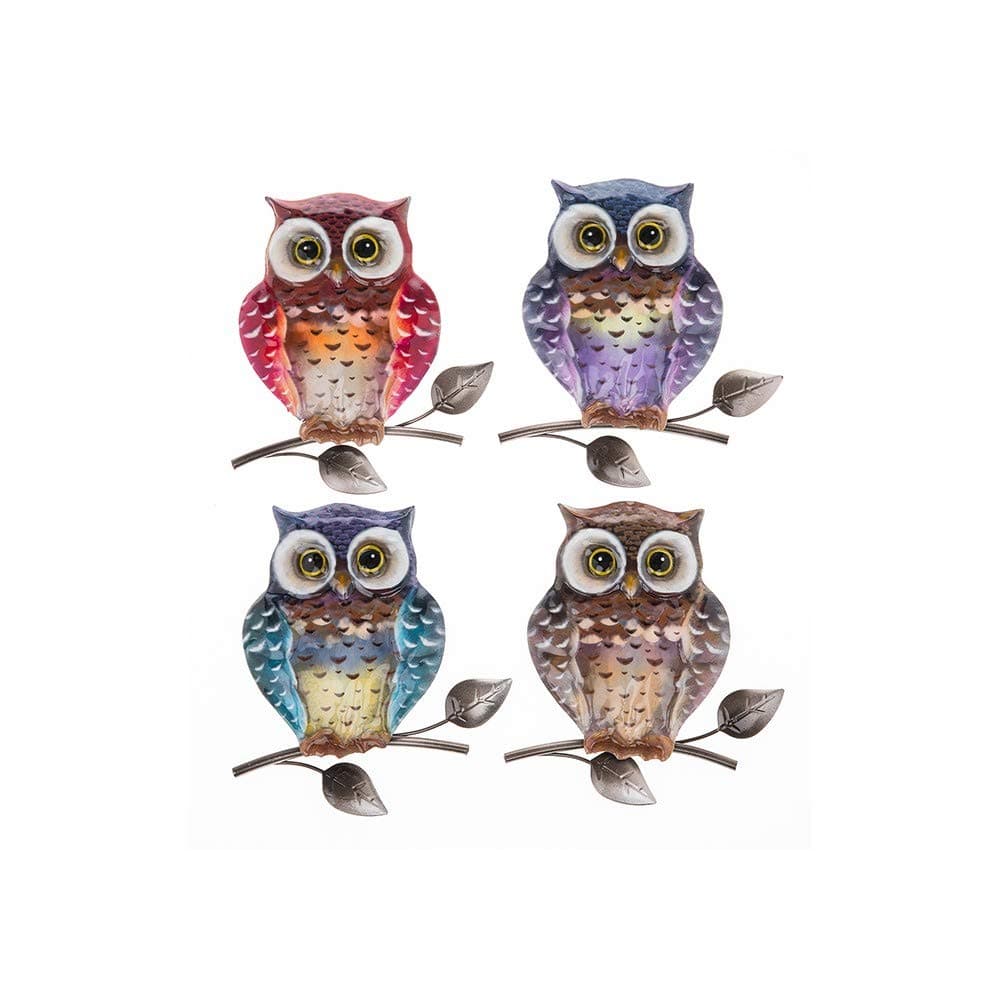 Shudehill Giftware Bright Metallic Owl Small Plaque