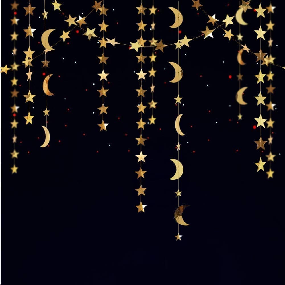 Gold Star Moon Garland
