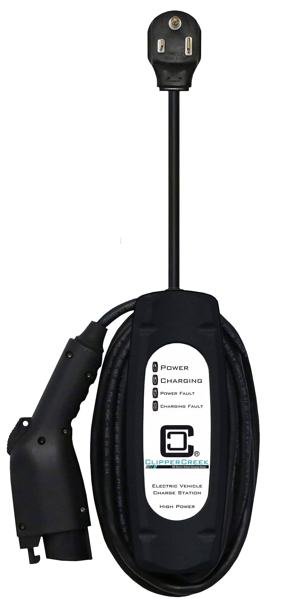 ClipperCreek LCS-30P, Plug-in 24 Amp Level 2 EVSE, 240V, NEMA 6-50 Plug, with 25 ft Cable, Safety Certified, Made in America