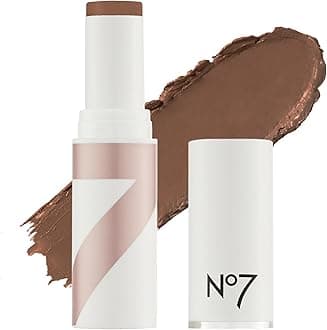 No7 Stay Perfect Foundation Stick - Long-Wear Cream Foundation with Medium, Buildable Coverage - Enriched with Squalene for a Hydrating, Non-Drying & Dewy Finish - Walnut/Ebony (10g)
