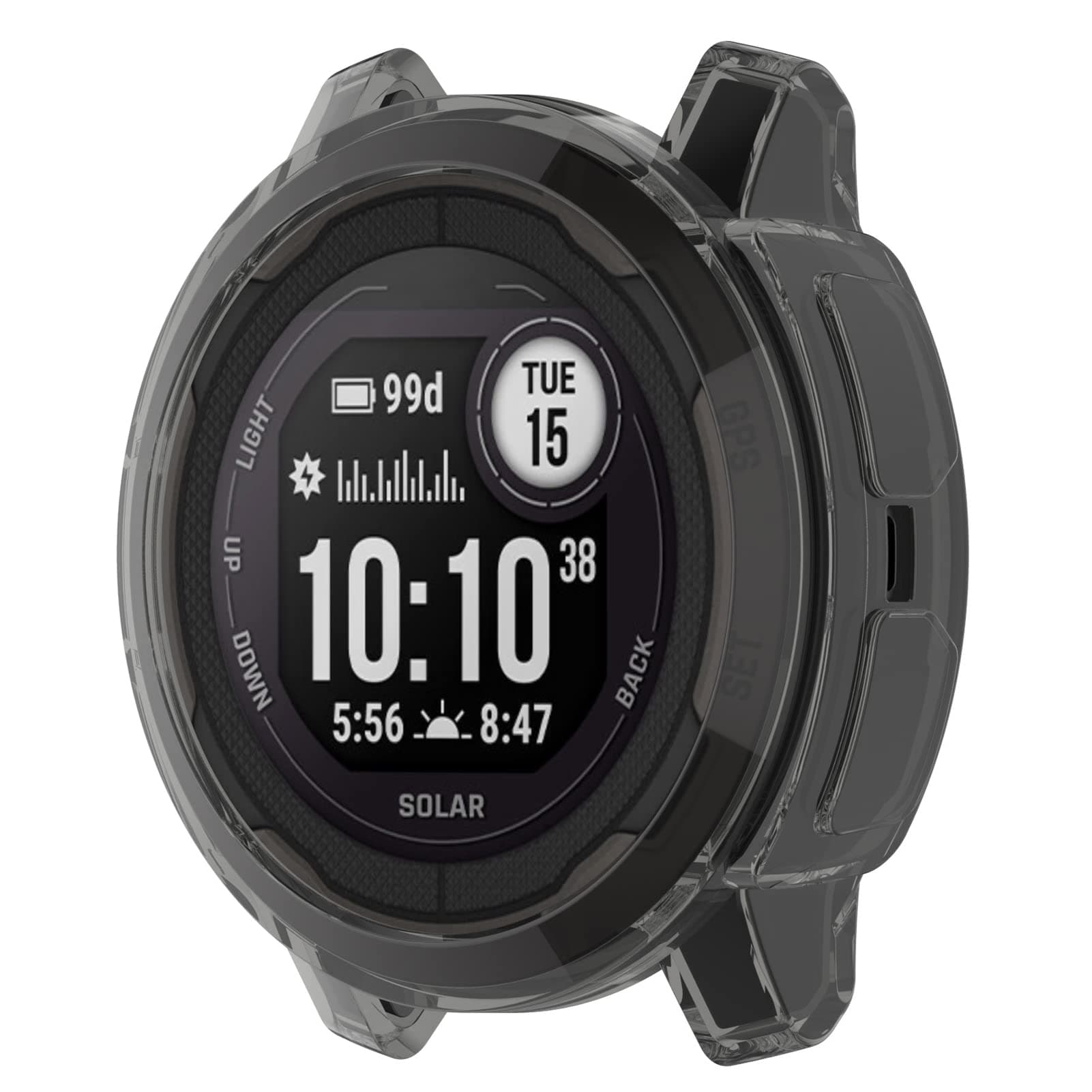 TPU Transparent Case Compatible with Garmin Instinct 2, Disscool Soft Anti Drop TPU Protective Case Cover for Men Women Compatible with Garmin Instinct 2 (TPU Black)