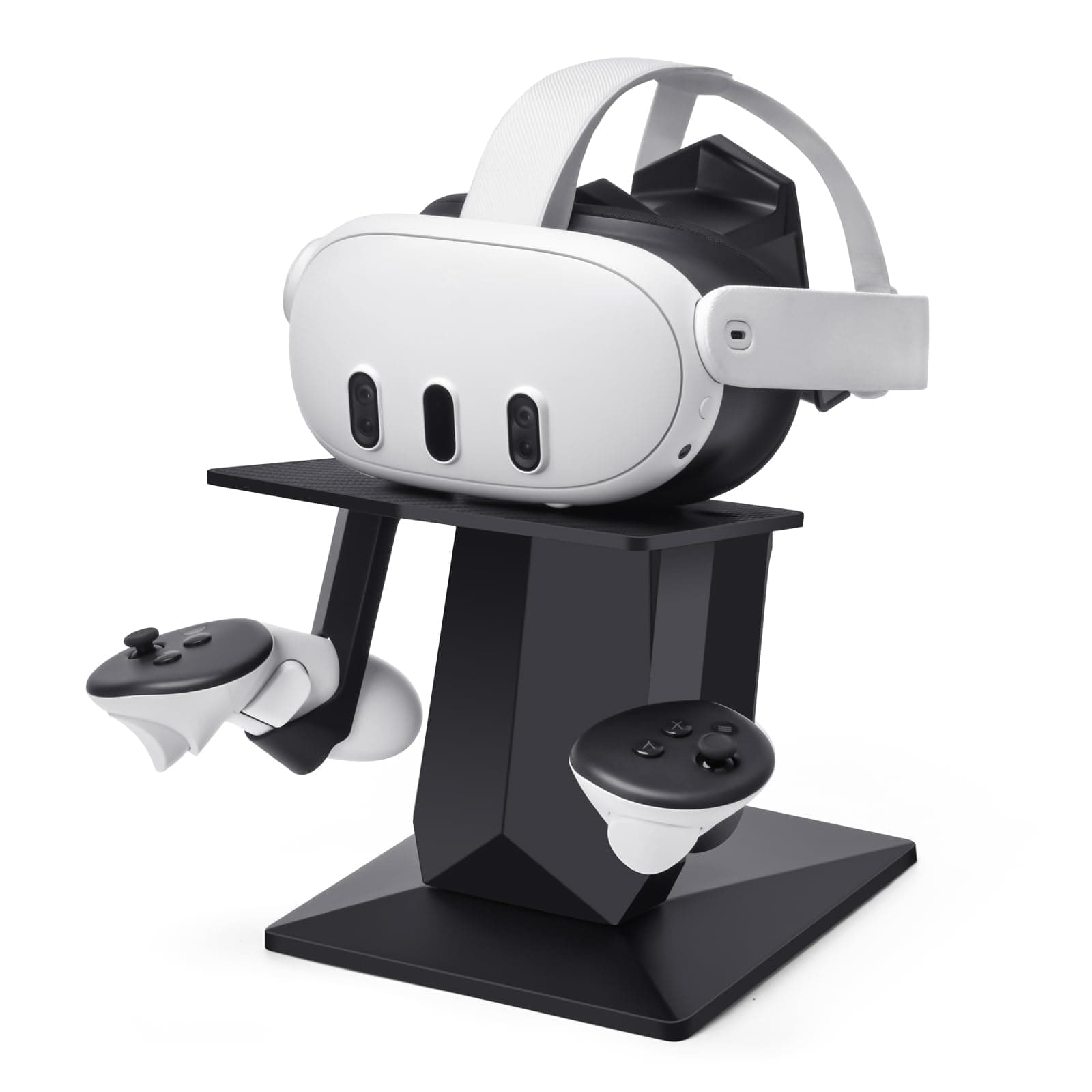 VR Stand Accessories Compatible with Meta Quest 3/Meta Quest 2, Headset Display Holder and Controller Mount Station, with More Stable and Heavy Base