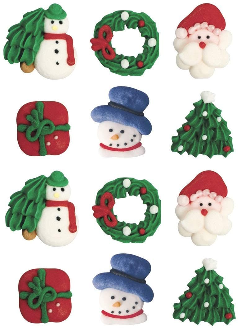 Edible Christmas Cake Decorations x12