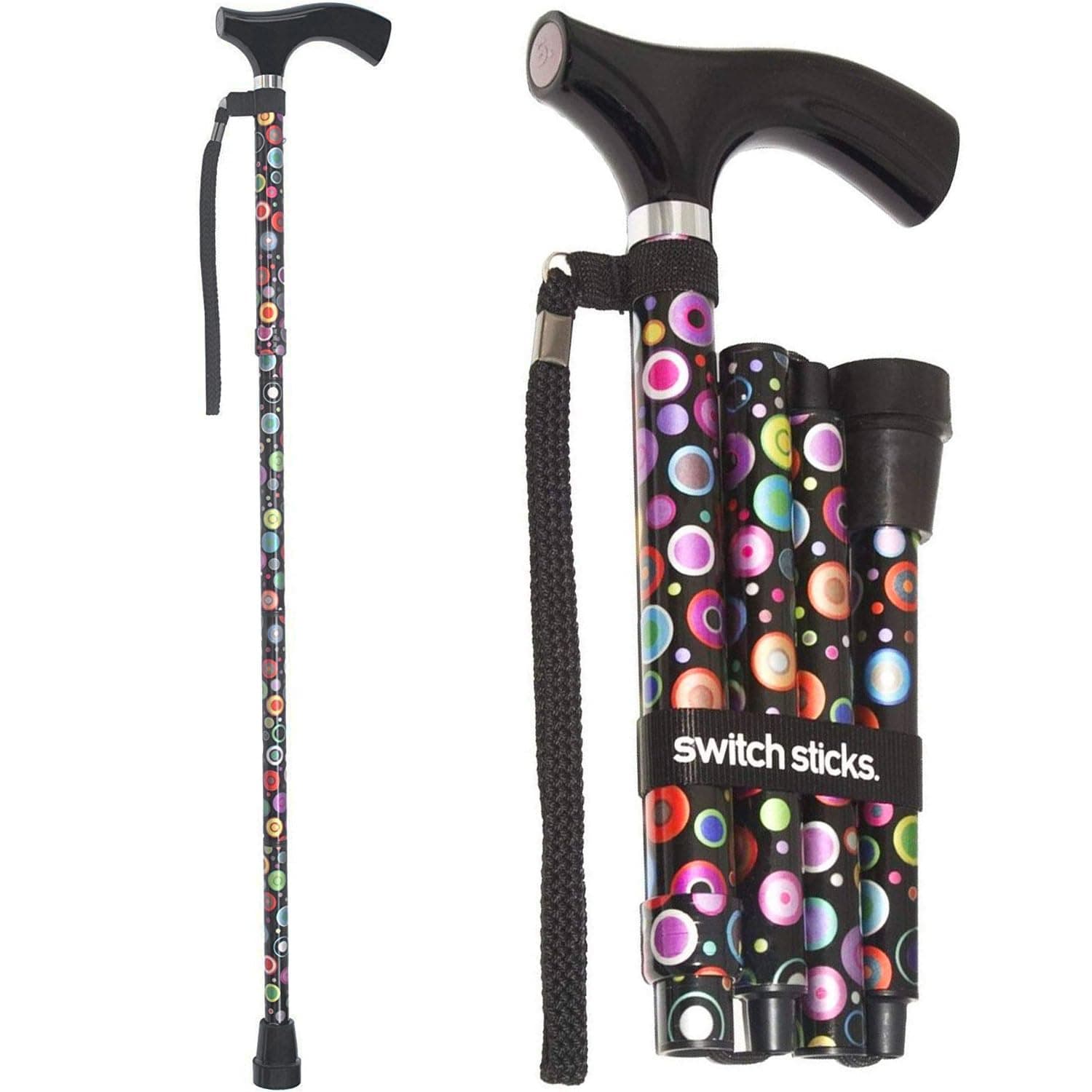 Switch Sticks Walking Cane for Men or Women, Foldable and Adjustable from 32-37 inches
