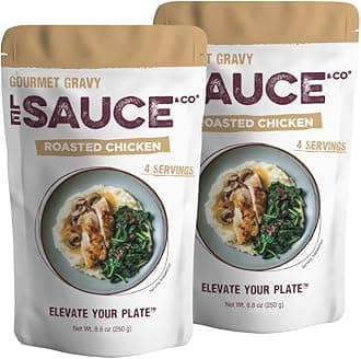 4-serving Roasted Chicken Gourmet Brown Gravy, Gluten Free, Premium Broth, Add to Rotisserie Chicken Breast, Mashed Potatoes, Pantry Staples, Cream Gravy Mix