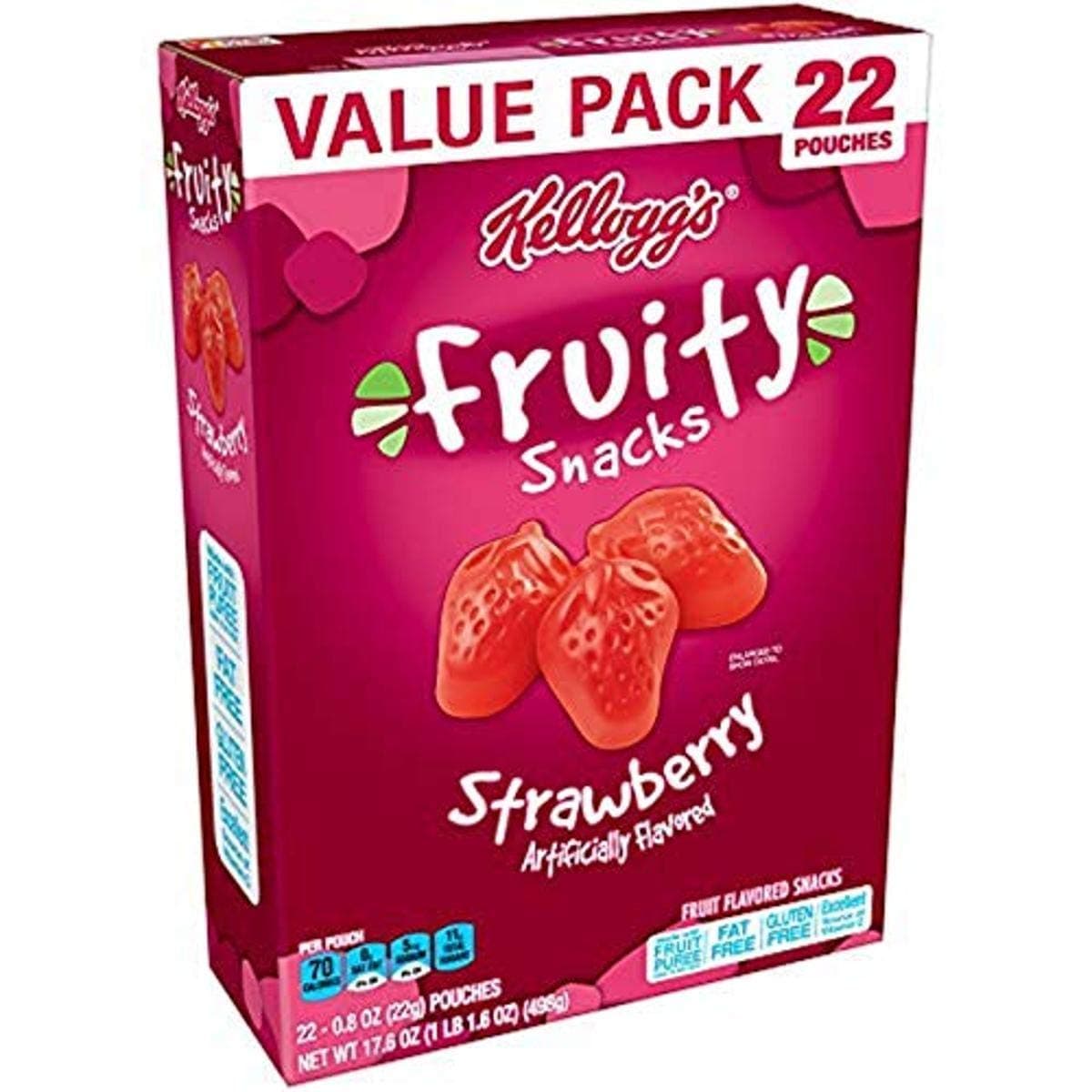 Fruit Flavored Snacks Fruity Snacks Strawberry Flavored Fruit Snacks, 22 Count, Pack of 6