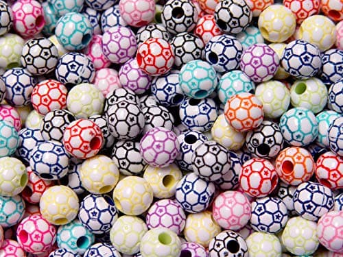 colorful Soccer Ball Beads 60pc