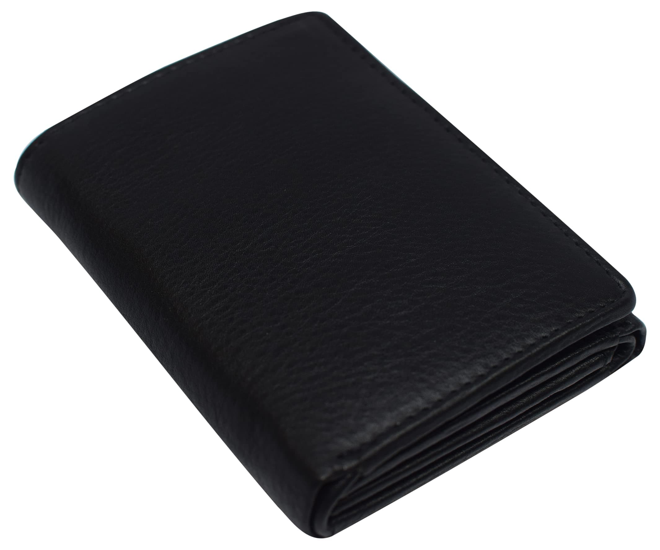 Men's RFID Blocking Premium Leather Classic Trifold Wallet, Black, medium, Classic