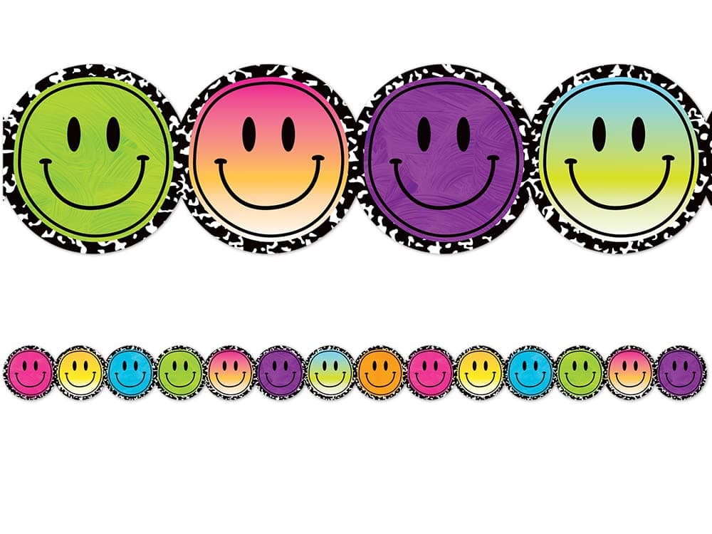 Brights 4Ever Smiley Faces Die-Cut Border Trim