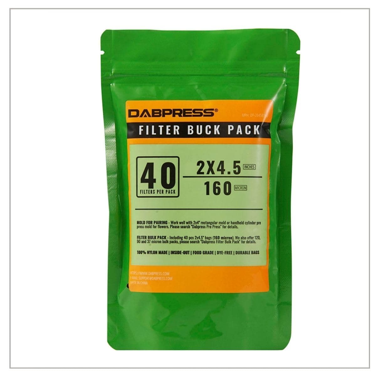 Dabpress [ 40 Pack ] 2x4.5 Inch 160 Micron Tea Filter Bags