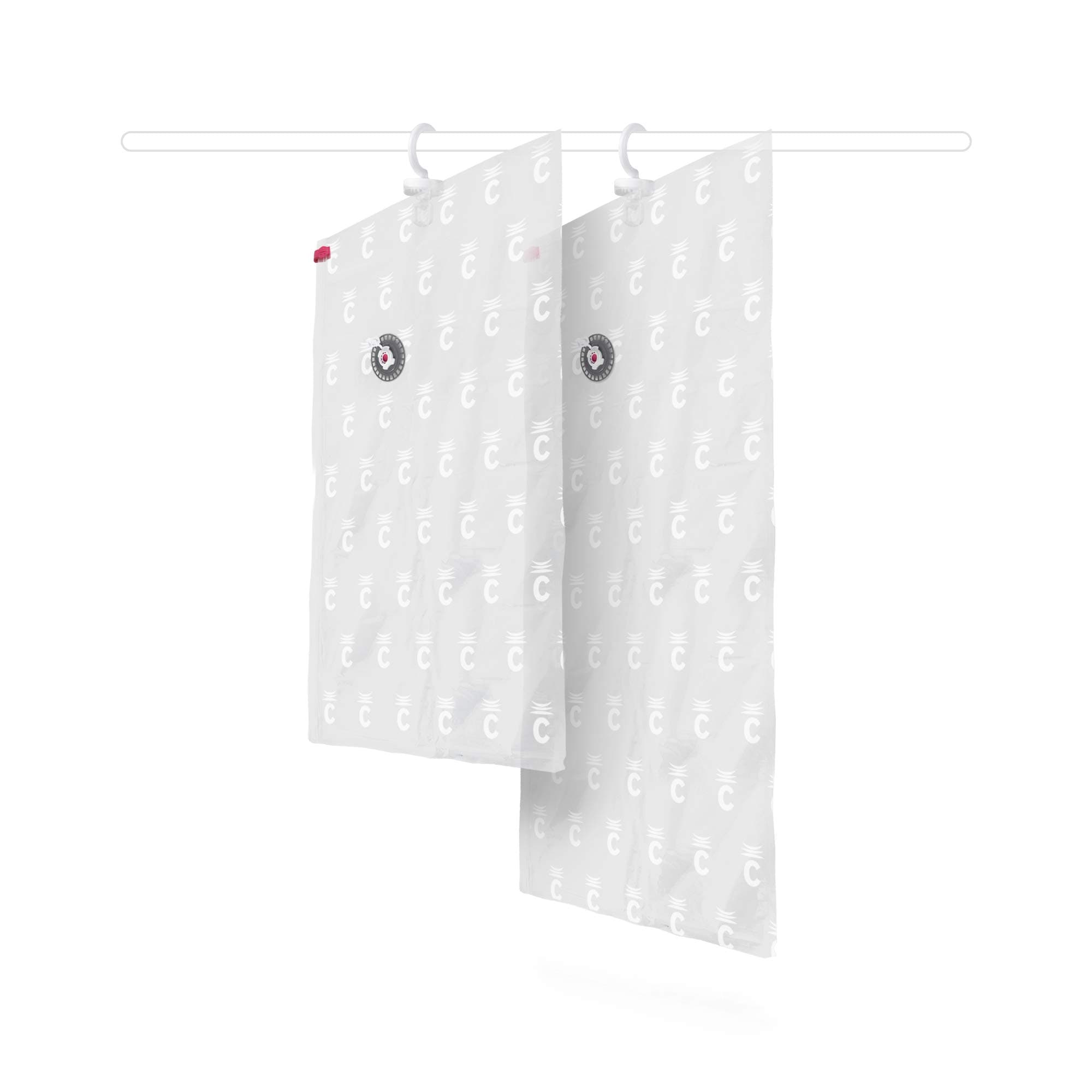 CompactorAspispace Set of 2 Vacuum Compression Bags, Size M/L, Transparent - Reduces Volume By 3X, Reusable, Saves 80 Percent Space