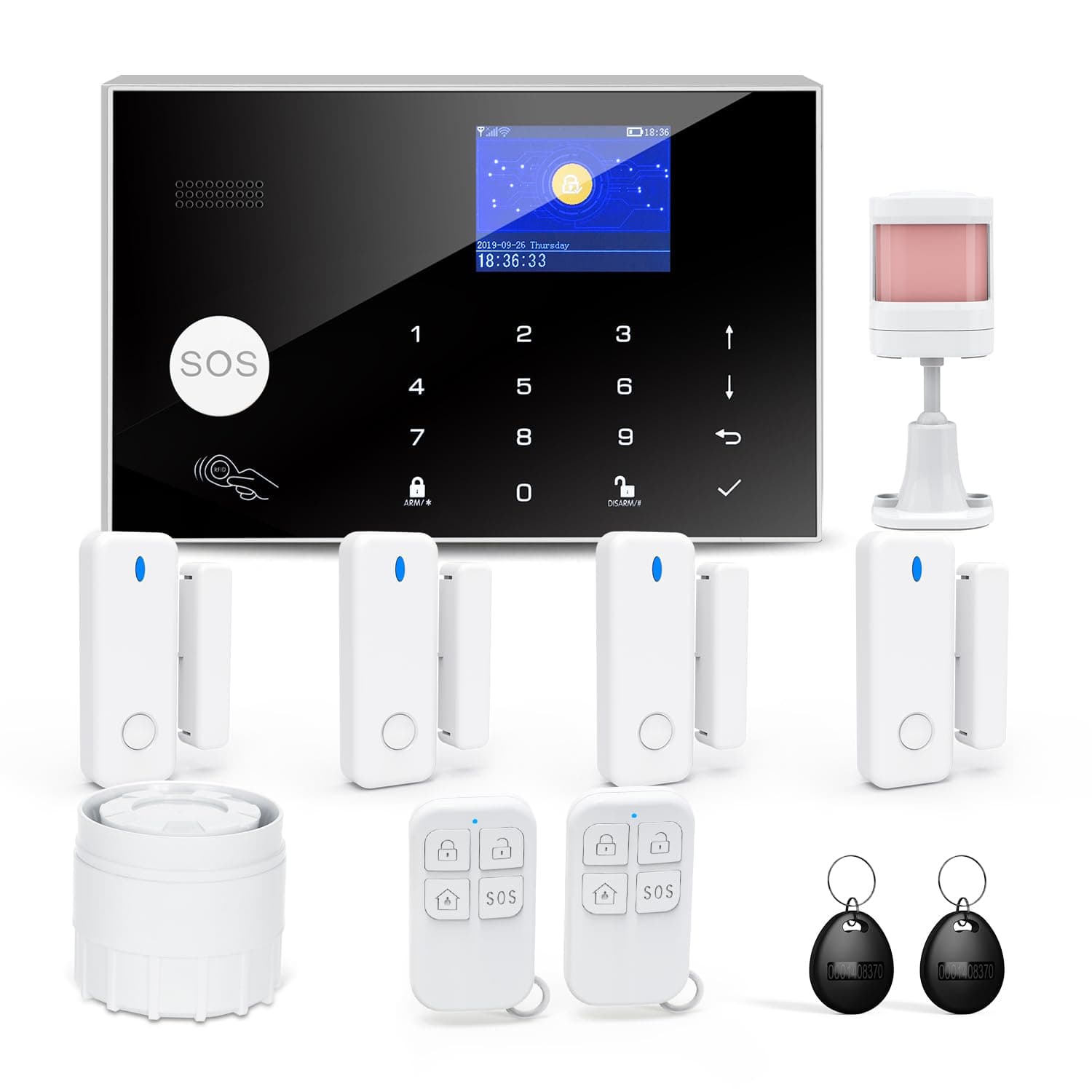 Home Security Alarm System, Tuya Smart Security System Home Alarm System No Monthly Fee for Kids and Pets, Compatible with Alexa and Google, for