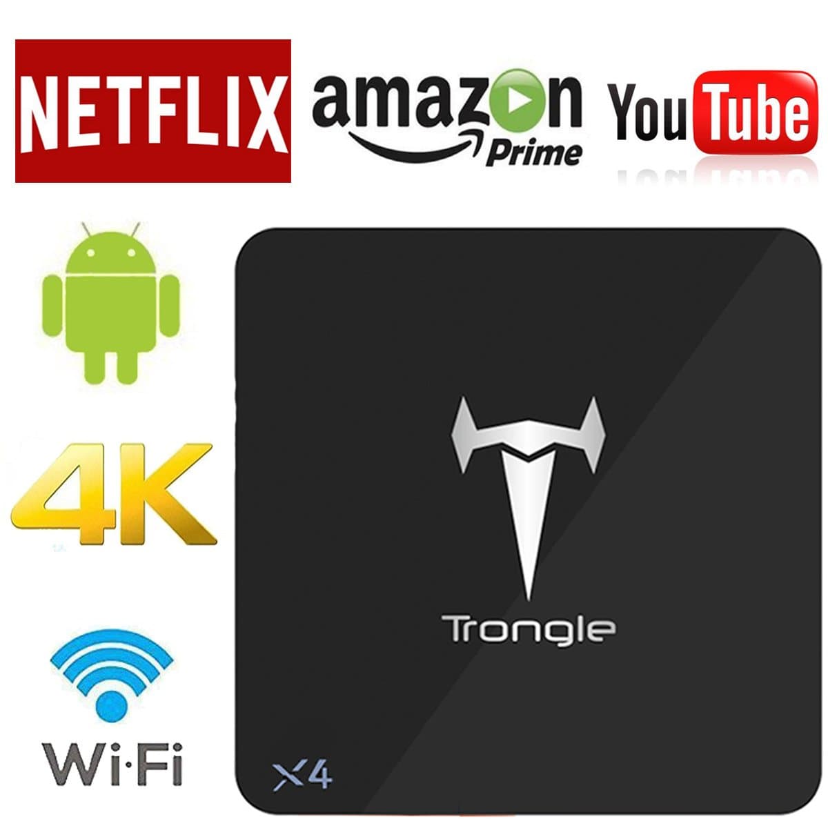 Android TV BOX - Internet TV Box With S905X Quad Core 64Bit 1GB 8GB Media Player 2.4GHz WiFi Support 4K HD, With IR Remote Controller Media Streamer for TV