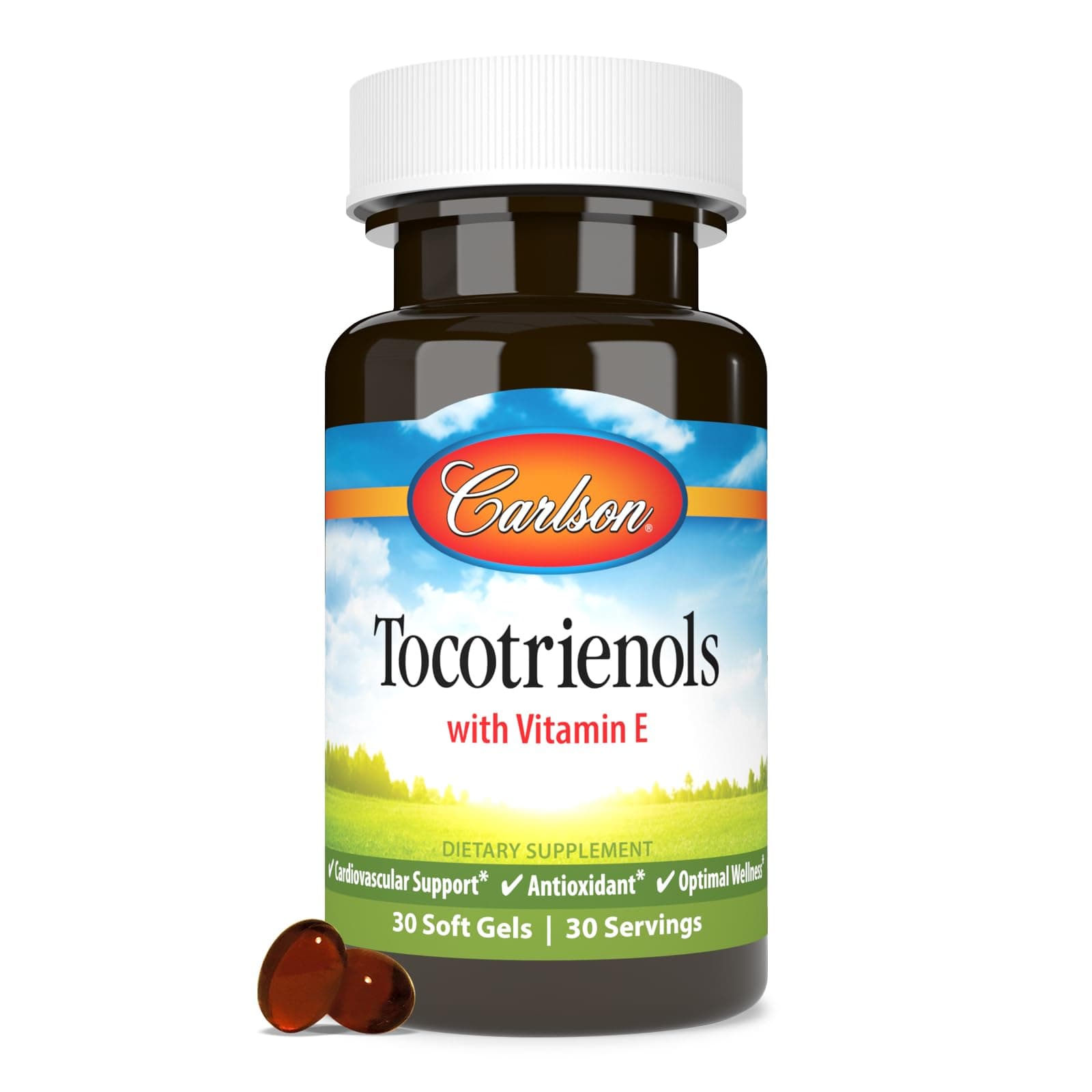 Carlson - Tocotrienols, 40 mg, with Natural-Source Vitamin E, Gamma, Alpha, Delta, Beta, Sustainably Sourced, 30 Softgels