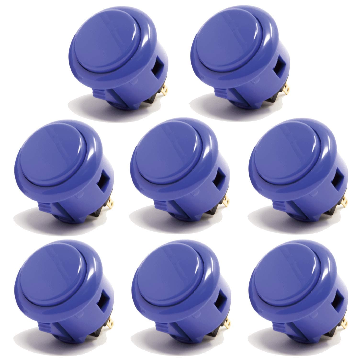 Sanwa 8 pcs OBSF-30 Original Push Button 30mm - for Arcade Jamma Video Game & Arcade Joystick Games Console (Dark Blue) S@NWA