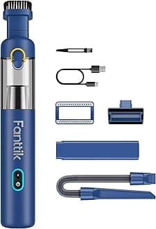 Fanttik V8 Mate Car Vacuum Cleaner, 12,000 Pa, Handy Cleaner, Strong Suction, 19.2 oz (540 g), Lightweight, Small Vacuum Cleaner, Rapid Charging, 30 Minutes of Operation, Cordless Type-C Charging, Car