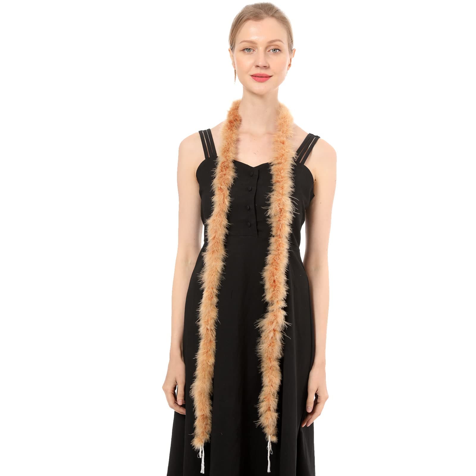 Flydreamfeathers14 Gram 2 Yard-Long Marabou Feather Boa, Dancing Wedding Crafting Party Dress Up Halloween Costume Decoration (Brown Color)