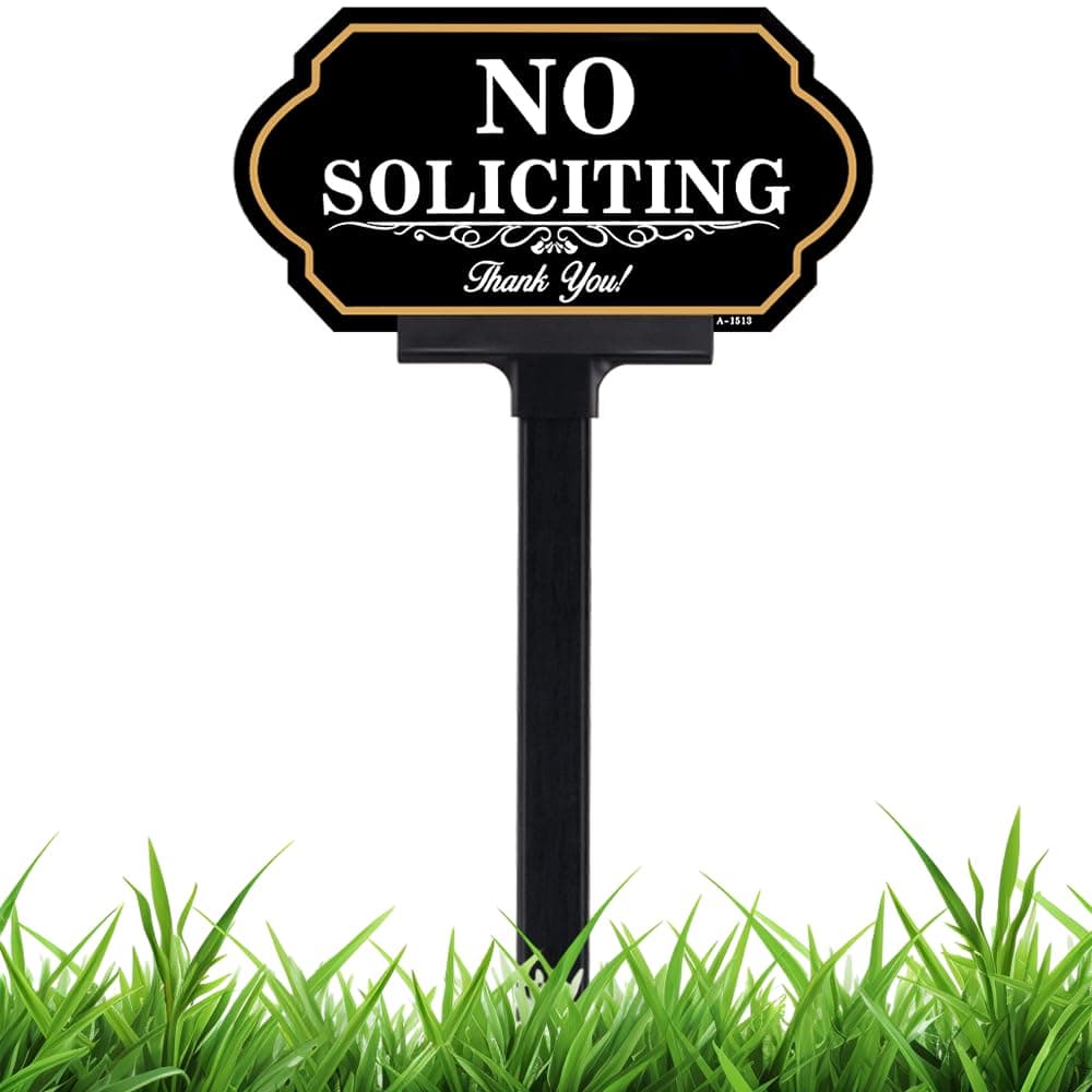 No Soliciting Yard Sign With Stake