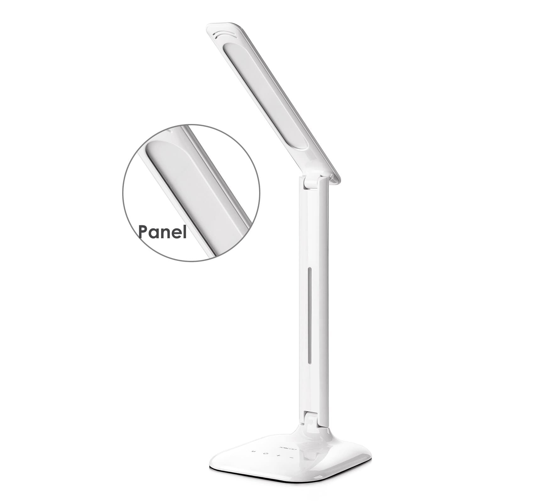 [Upgraded]Saicoo? LED Desk Multi-Functional Lamp with Sight-Protective LED Panel,3 Lighting Modes (Cold/Natural/Warm),5-Level Adjustable Brightness, Multiple Angles and Positions