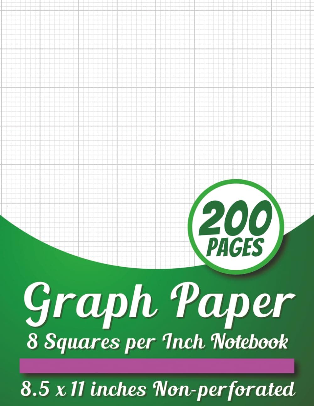 Graph Paper 8 Squares Per Inch Notebook: 1/8 Inch Graph Rule Notebook, 8 x 8 Grid Graphing Paper Pad, Grid Paper Composition Notebook For engineers architects scientists artists DIY crafters students.