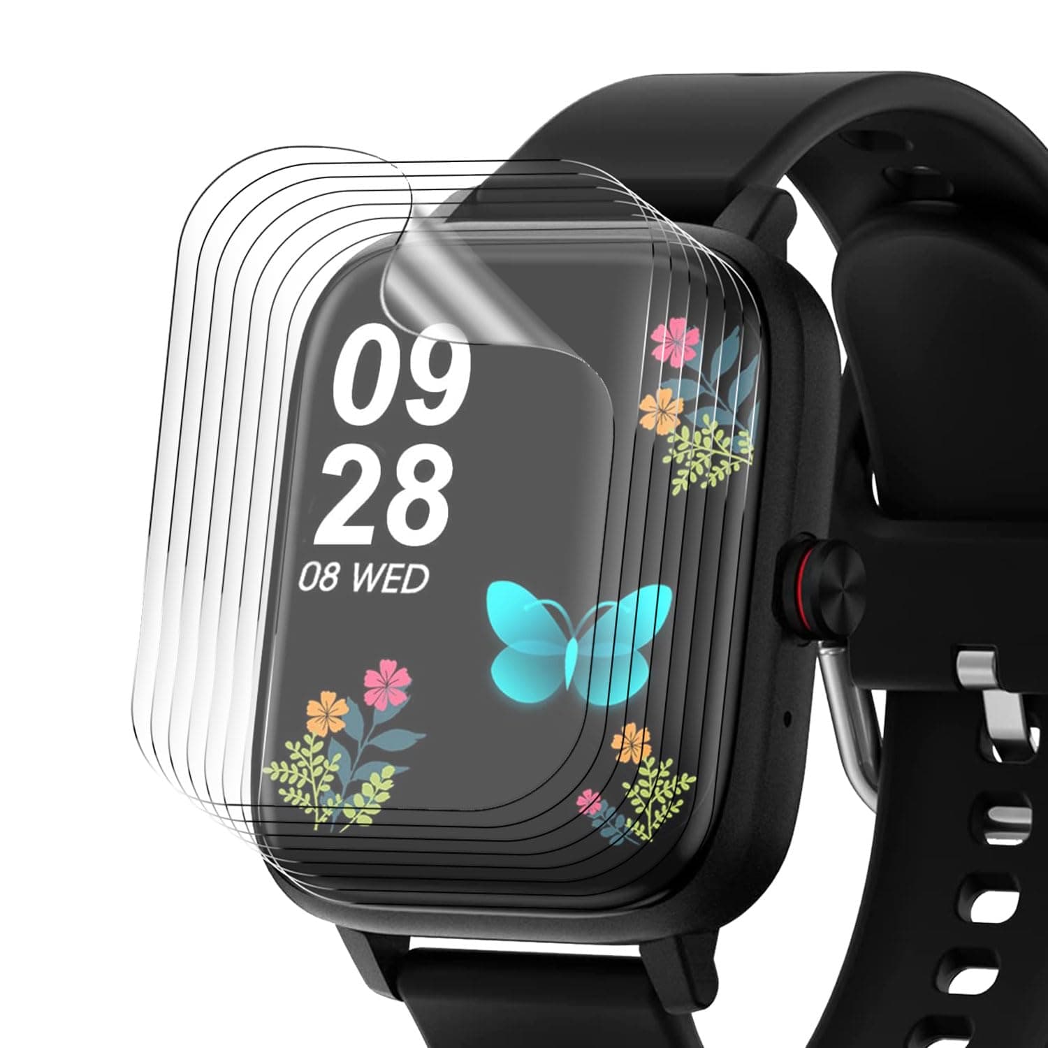 8-Pack for Msvueioe 1.7" or 1.7" Smartwatch Screen Protector, Soft Film for aeac, AOKESI, ENOMIR, Fitpolo, FVYAO, Gydom, HAFURY, IDO, Tensky, Veryfit, VRPEFIT, Yamay, KAKTIN, ID207 ID208BT ID206,