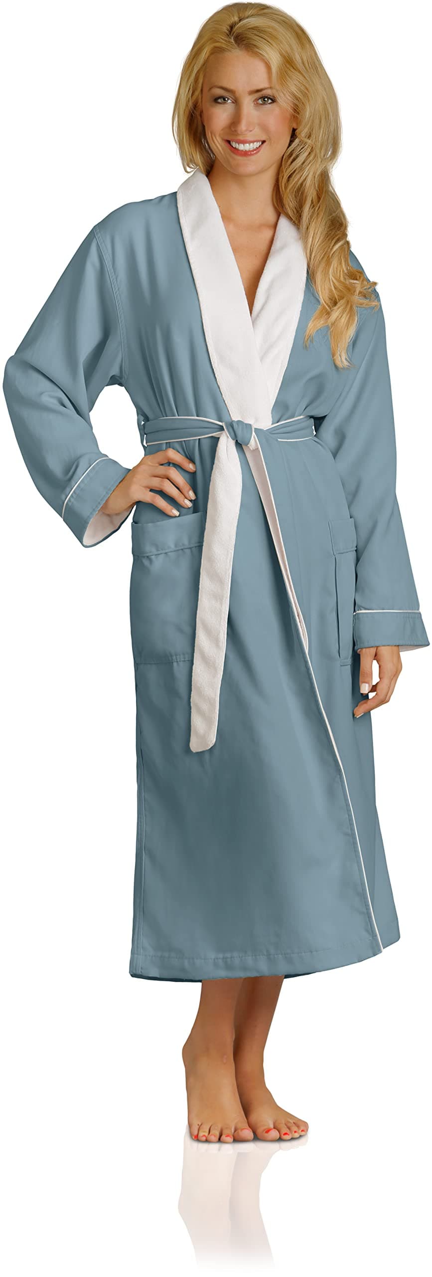 Plush Necessities Luxury Spa Robe - Microfiber with Cotton Terry Lining