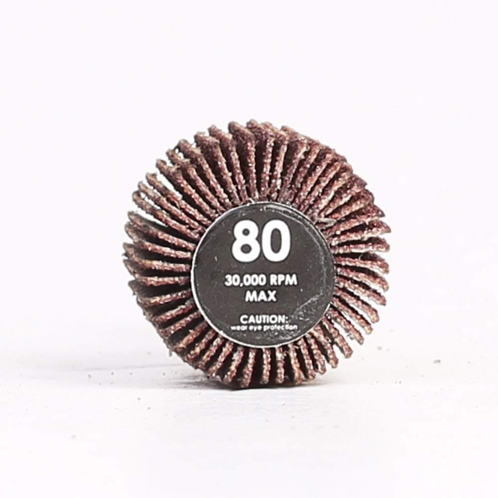 1" by 1"by 1/4" Shank with Deburring Wheel 80 Grit Pack of 10 Flap Wheel