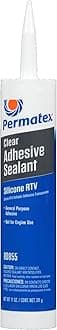 Permatex 80855 Clear RTV Silicone Adhesive Sealant, Waterproof, 11 oz.