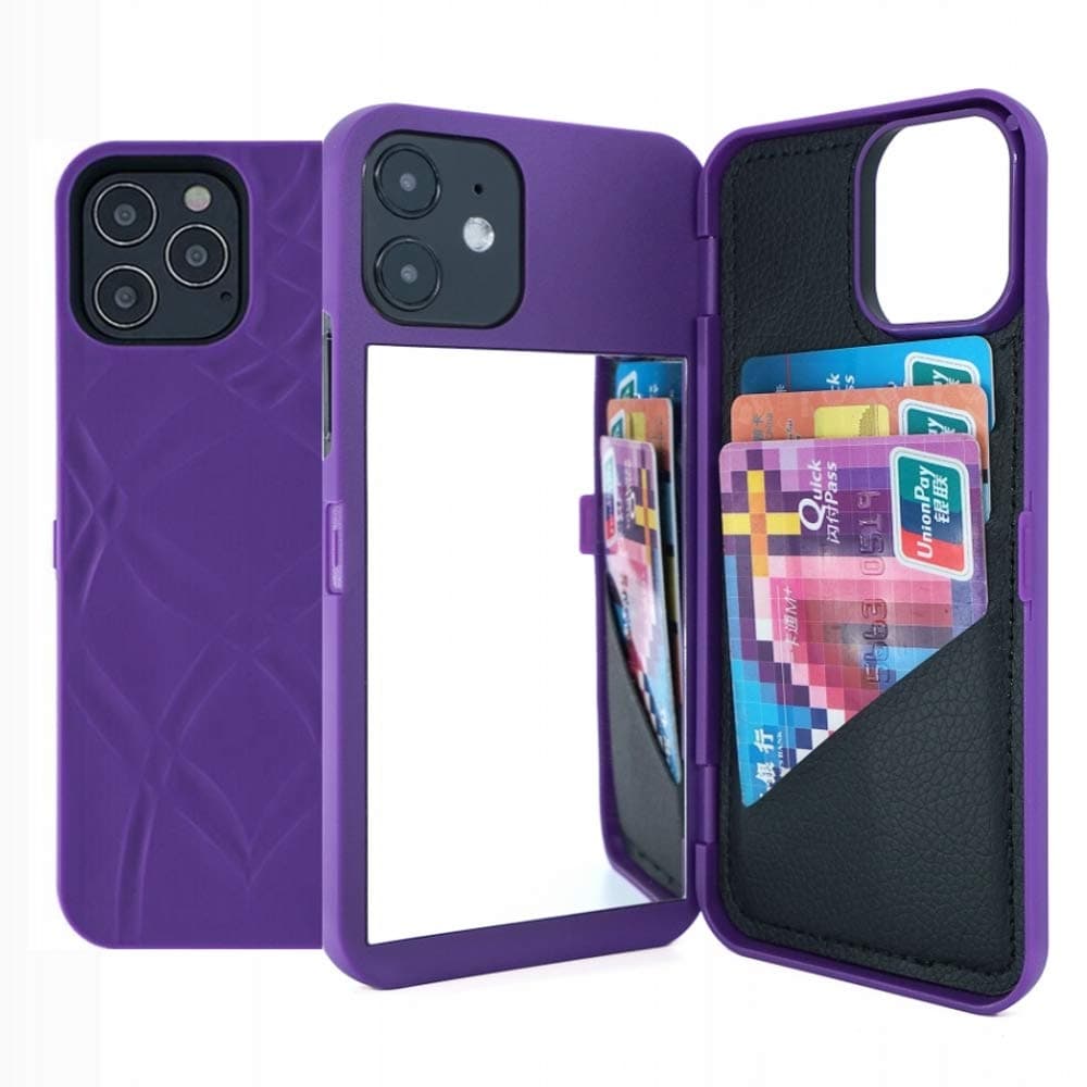 iPhone 7 Plus Case, iPhone 8 Plus Case,Hidden Back Mirror Wallet Case with Stand Feature and Card Holder for Apple iPhone 7/8 Plus 5.5“ (Purple)