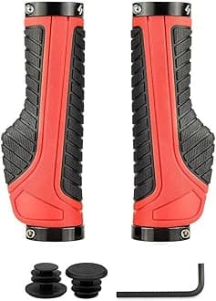SAPLIZE Bike Handlebar Grips, Multi Colors/Design Optional, Ergonomic Design, Aluminum Double Lock-on, Mountain Bike Grips, MTB BMX Downhill Foldable Urban Bicycles Grips, Scooter Grips