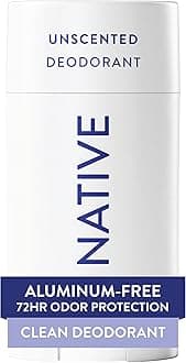 - Deodorant Contains Naturally Derived Ingredients, 72 Hour Odor Control, Deodorant for Women and Men, Aluminum Free, Unscented 2.65oz