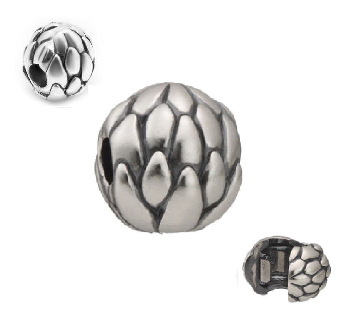 Authentic Highest Quality EvesErose Silver "Lotus Flower" Clip On Bead Sterling Charm Fits Pandora & Similar Bracelets