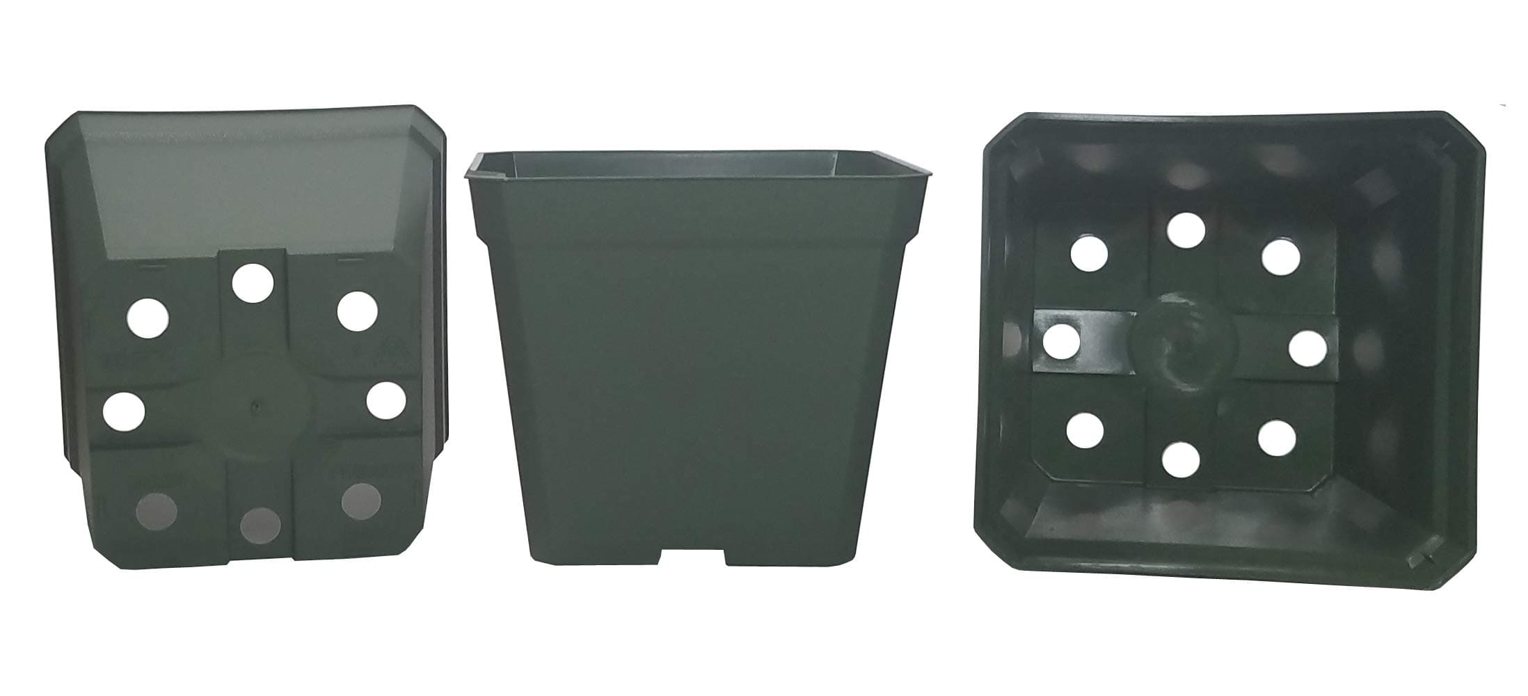 DILLEN 30-Pack, Square Nursery Pot Plastic Pots for Plants, 4 Inch. Color: Green