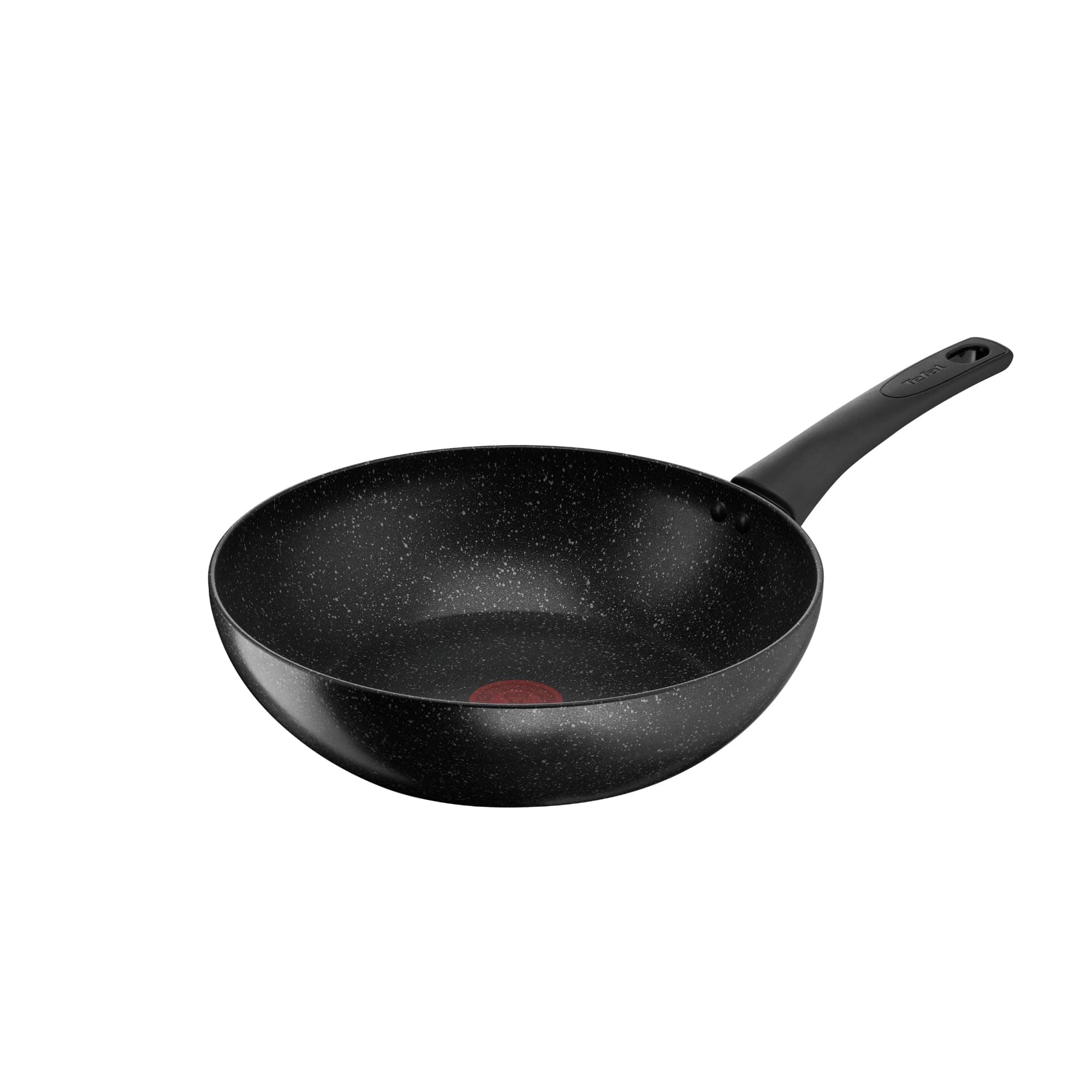 Titanium Stone Wok 28 cm, High-Performance Non-Stick Durable Coating, Metal Spatula Safe, All Hobs Including Induction, Thermo-Signal, Black, E1051945