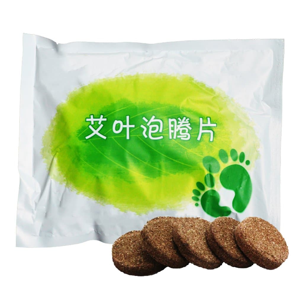 BITA 20PCS Plant Leaf Moxa Effervescent Tablets Cold Dampness Foot Health Care Foot Soak Tablets