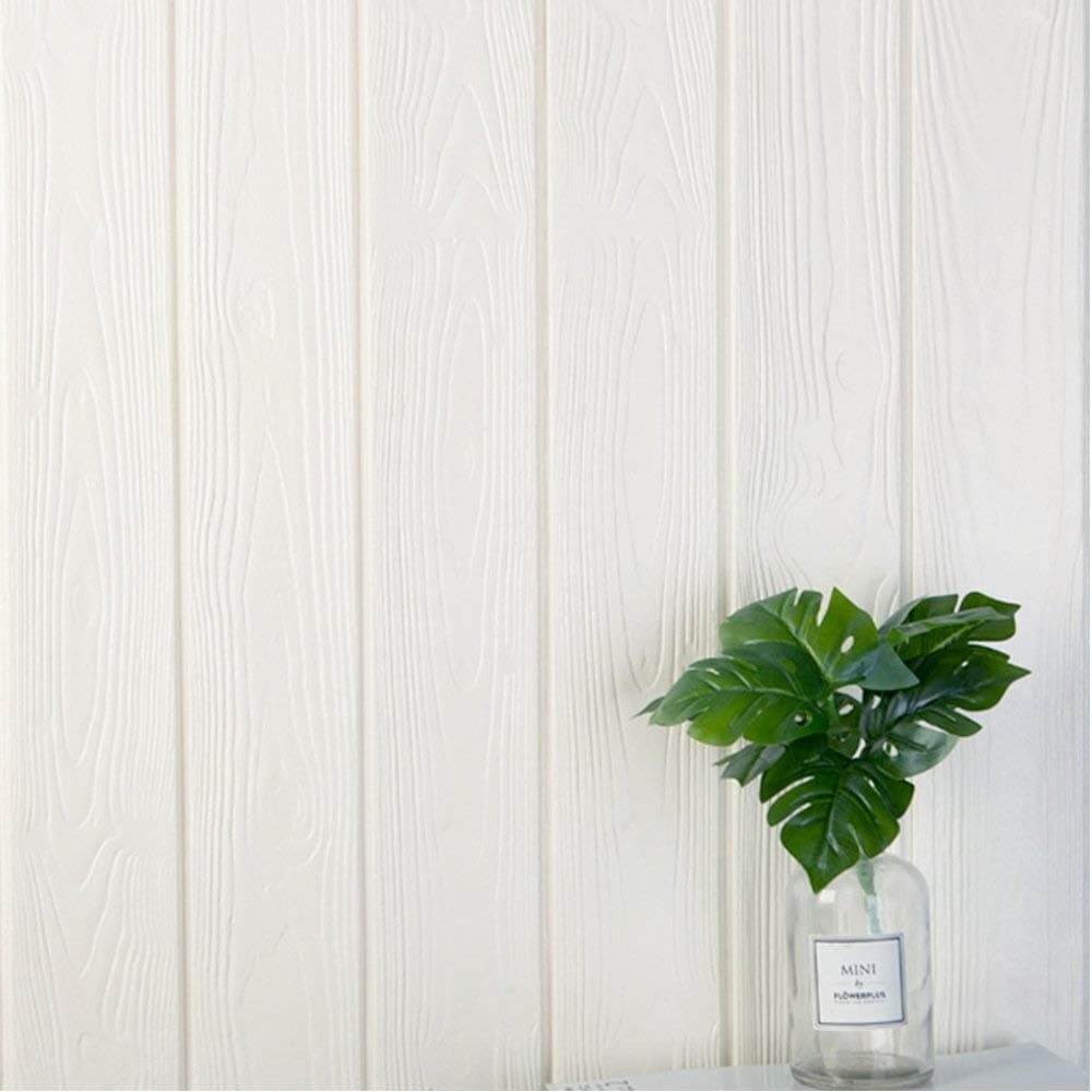 Gong 3D Wall Panels Background Wall Decor Wallpaper Brick White DIY Wall Sticker Self Adhesive DIY Soundproofing for Room Bedroom Office, 5pcs 77X70cm (Size : Wood)